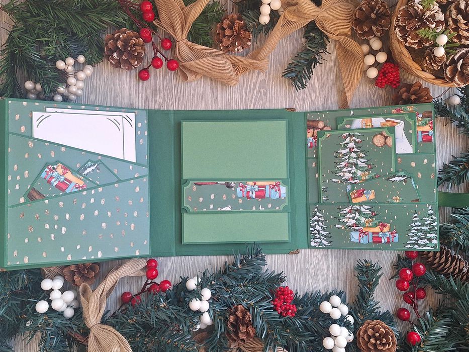 Скрапбук албум "Вълшебството на Коледа", ръчна изработка /52.29