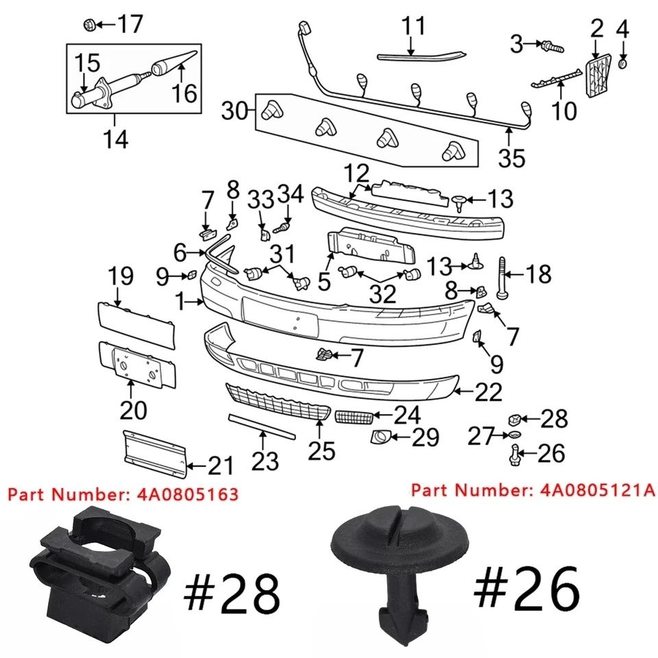 Set 20 suruburi cleme fixare scut Vw Audi A3 A4 B6/B7 A6 A8 TT