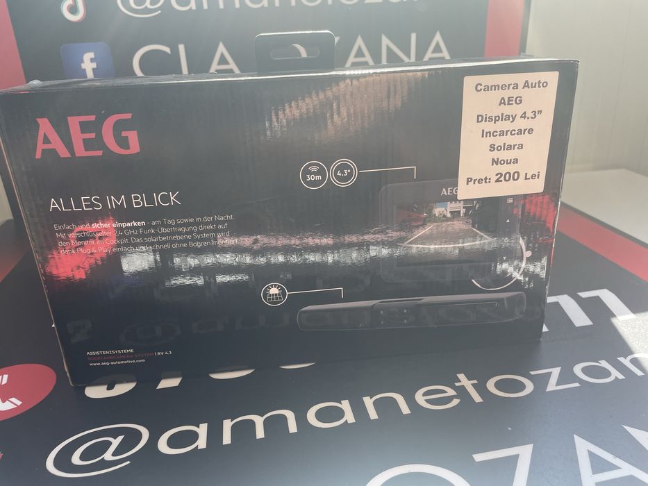 Amanet ozana vinde camera auto AEG Dispaly 4.3” incarcare solara noua