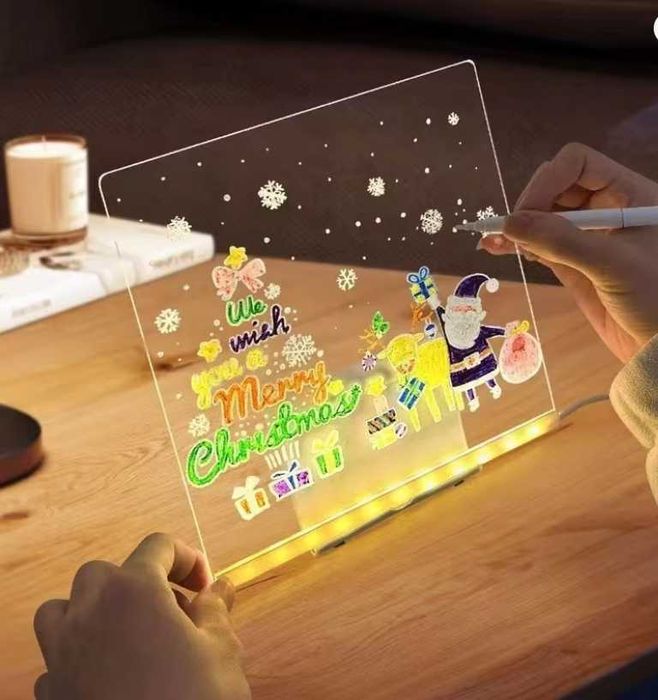 Осветена акрилна дъска за съобщения, LED нощна