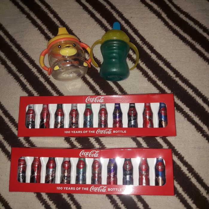 Canite plastic pentru bebe,set retro Coca-Cola
