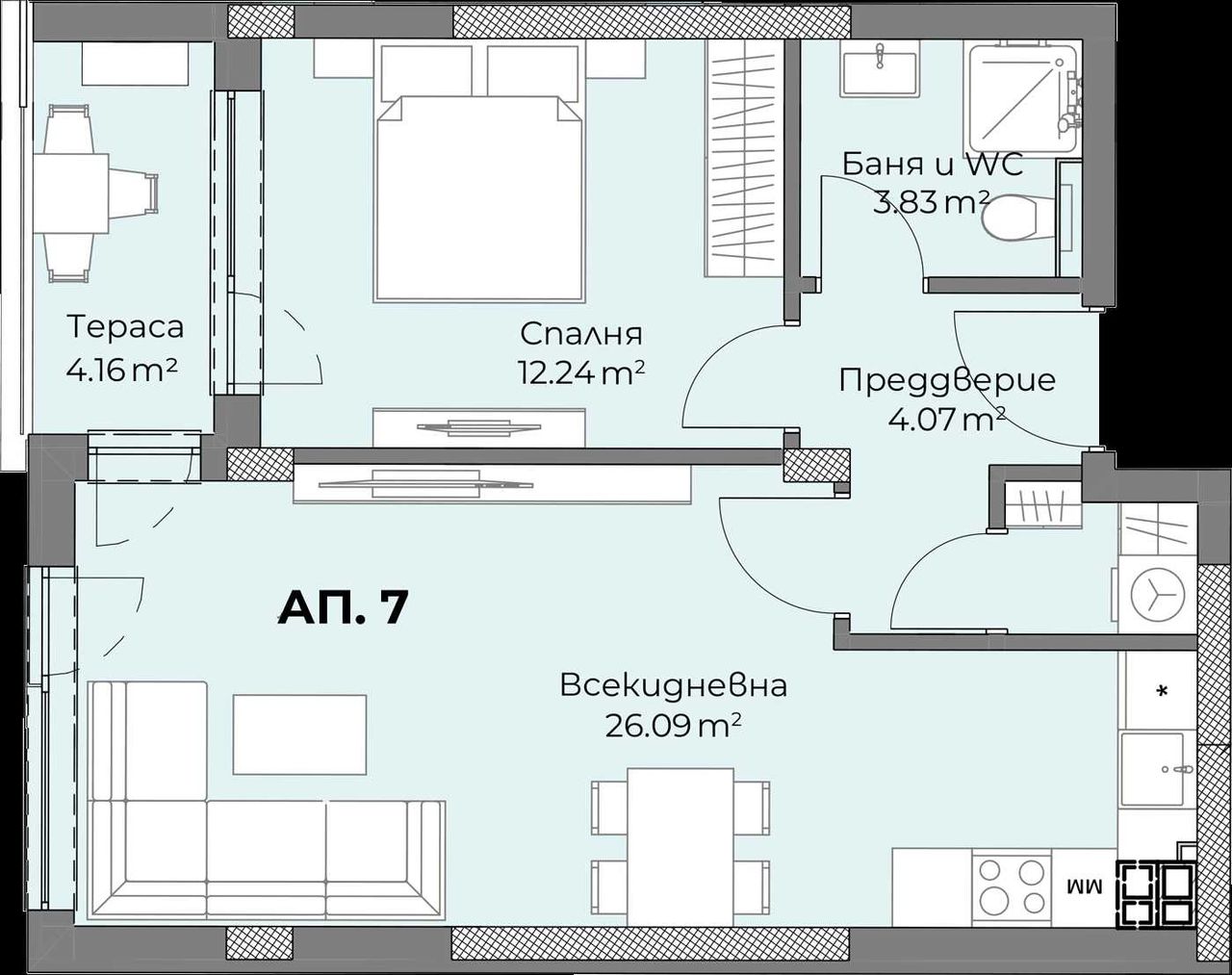 Продава се Двустаен апартамент в Пловдив, Христо Смирненски - 72 кв.м за 1252 €/кв.м - Снимка #1