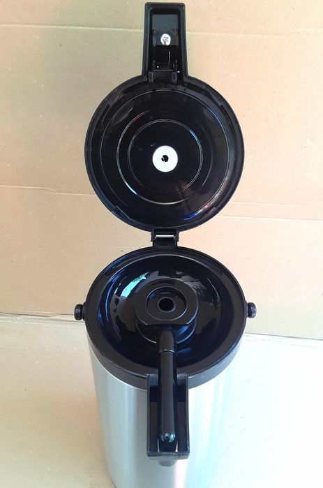 TERMOS INOX MARE 1,8 L cu pompa si mâner pt transport - NOU - 70 Lei