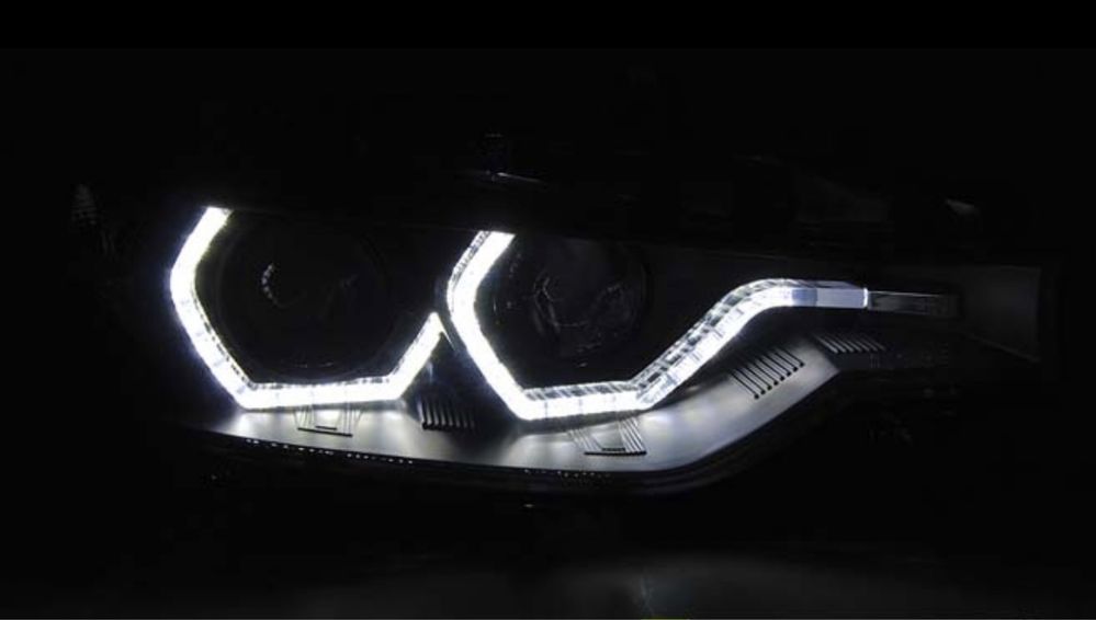 Far stânga xenon BMW Seria 3 F30 F31 Angel Eyes LED DRL 11-2015