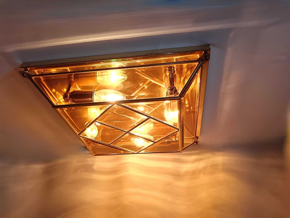 Plafoniera Mid Century, Art Deco, stil Tiffany, vintage