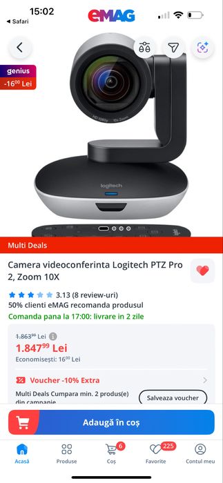 Camera web videoconferinta Logitech PTZ Pro 2