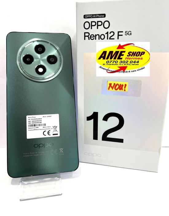 Oppo Reno 12F 5G, 256GB/8GB RAM,  Black Green, NOU!