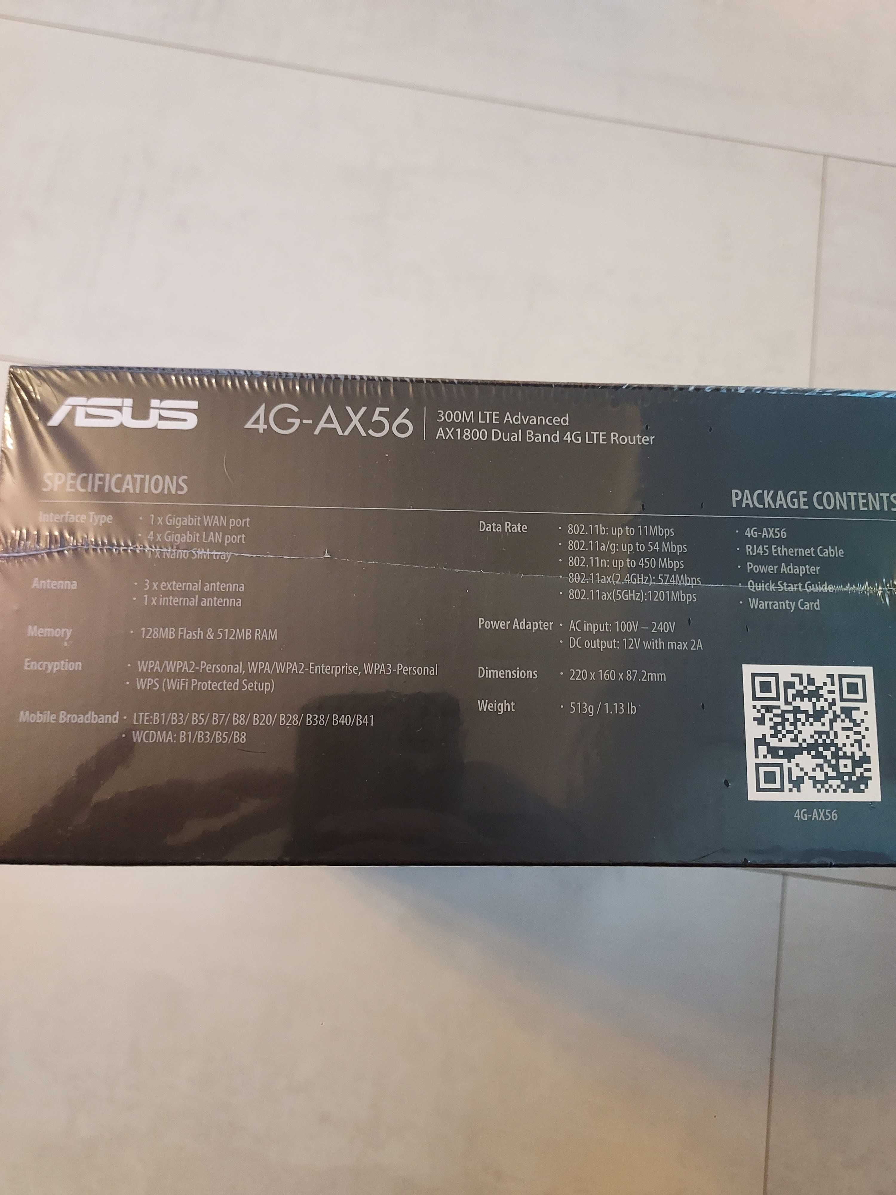 Router wireless Asus 4G-AX56 Ax1800 dual band wifi 6 4G LTE Nou