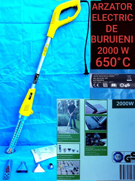 Arzător electric de buruieni cu aer fierbinte 2000 W 650°C - 120 Lei