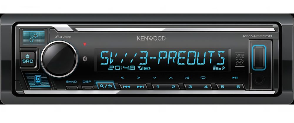 Radio player auto Kenwood KMM-BT358 (3 RCA-5v, 4x50w, DSP, BT, USB)