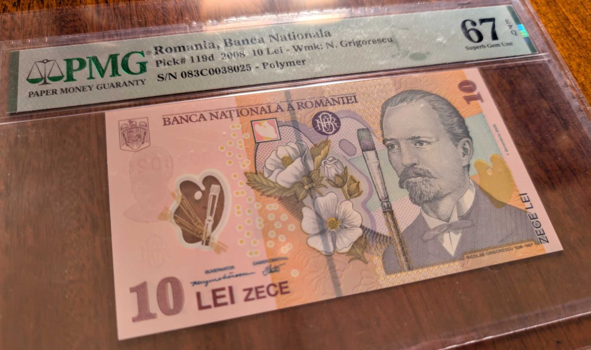 Bancnota numismatica 10 lei 2008
