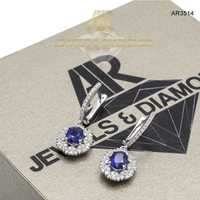 Cercei Aur Alb cu DIAMANTE model nou deosebit ARJEWELS