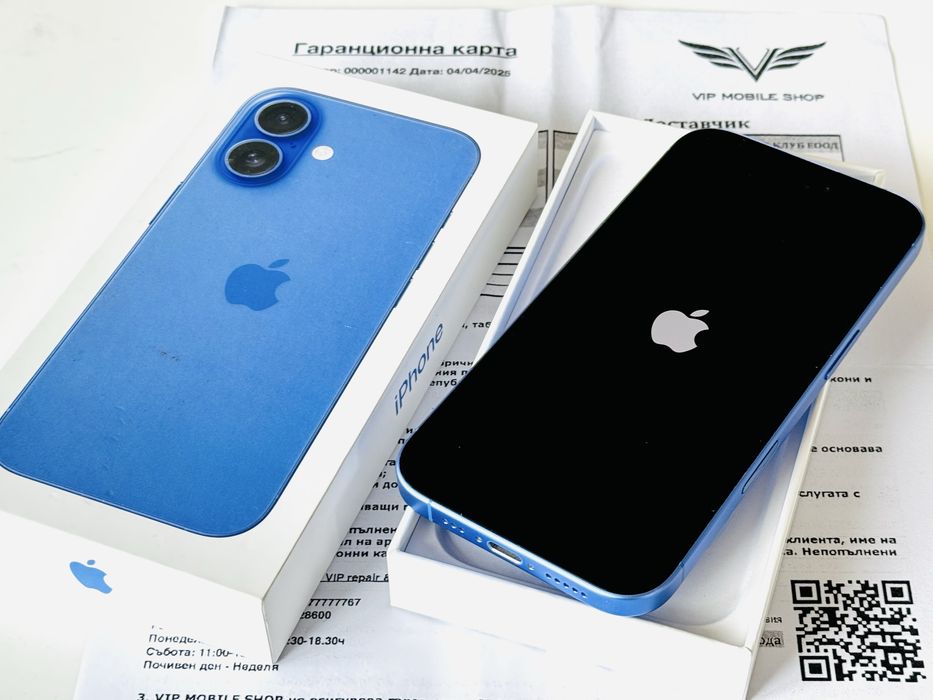 Iphone 16 128GB Ultramarine Гаранция 20 месеца