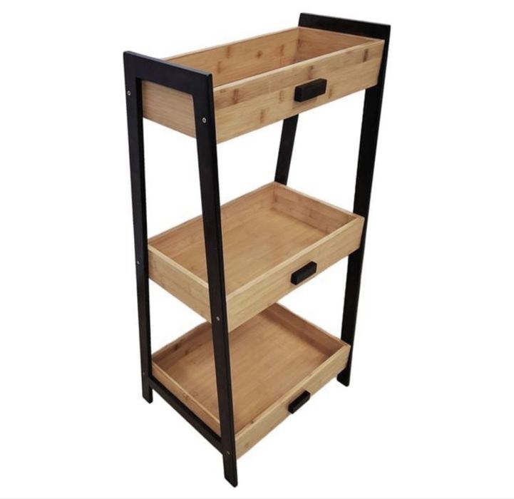 Etajera din Bambus cu 3 Rafturi 45x35x90 cm