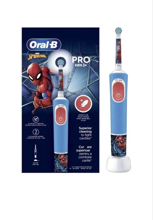 Детска електрическа четка за зъби oral - b pro kids spiderman  2d нова