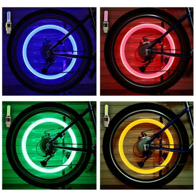 Set 2 ventile led valva lumina bicicleta senzor miscare auto