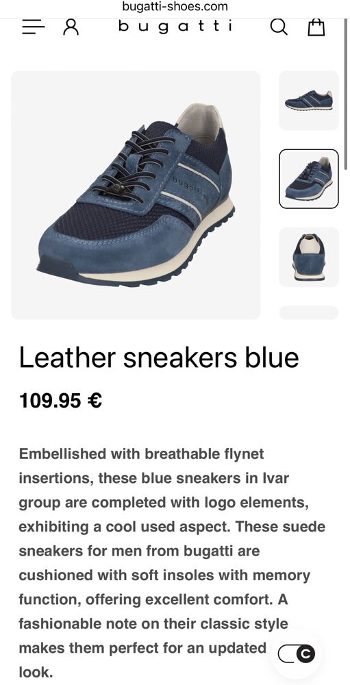 Bugatti Leather Sneakers ОРИГИНАЛНИ мъжки сникърси - 44/45
