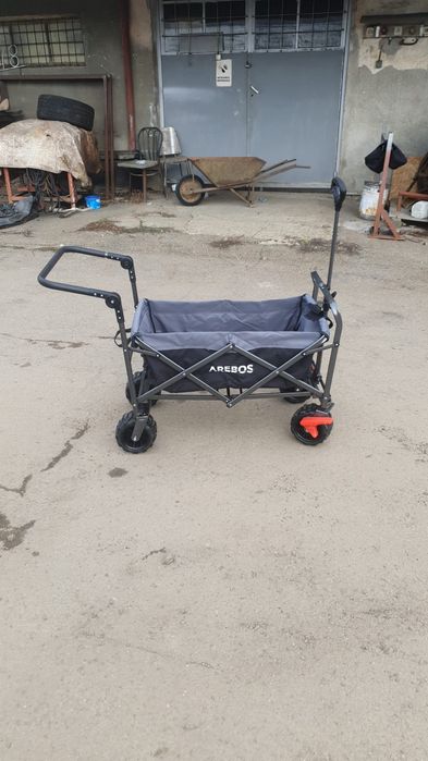 Carucior de gradina si de pescuit cu roti groase pt nisip rotative 360