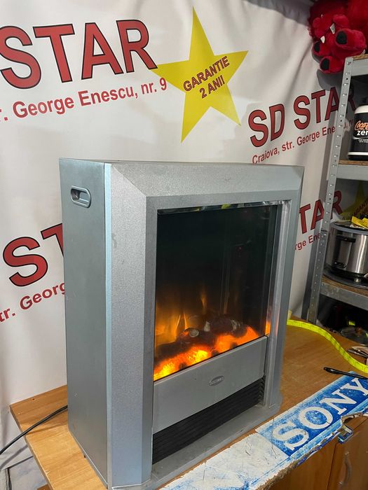 Semineu Benraad  electric  independent, aeroterma, focar 3D, 2,2 kW,