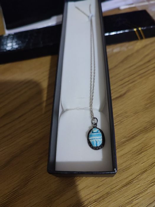 Pandantiv scarabeu egiptean din argint 925