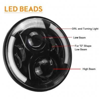 Faruri cu led CREE 7'' pentru Wrangler ,Nissan ,Suzuki ,Mercedes