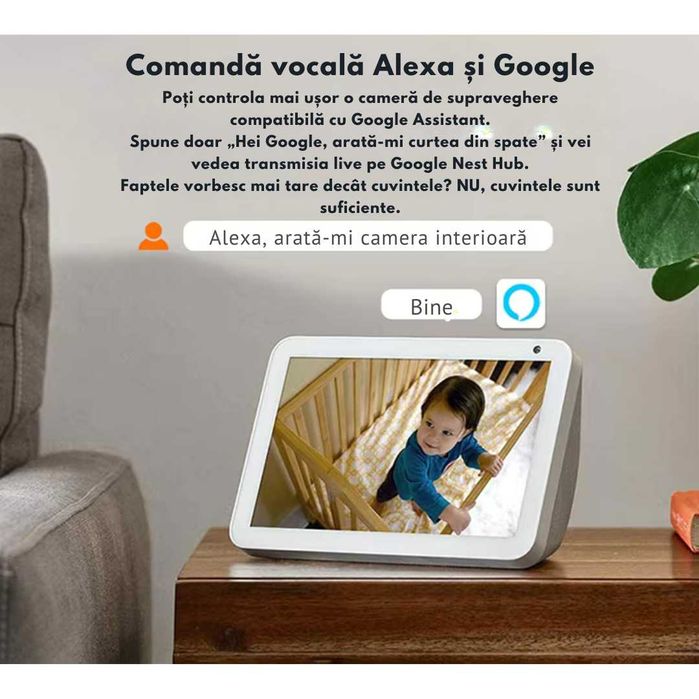 Camera de Supraveghere WiFi EDIMA® 5G,Viziune Nocturna, Detectare Pers