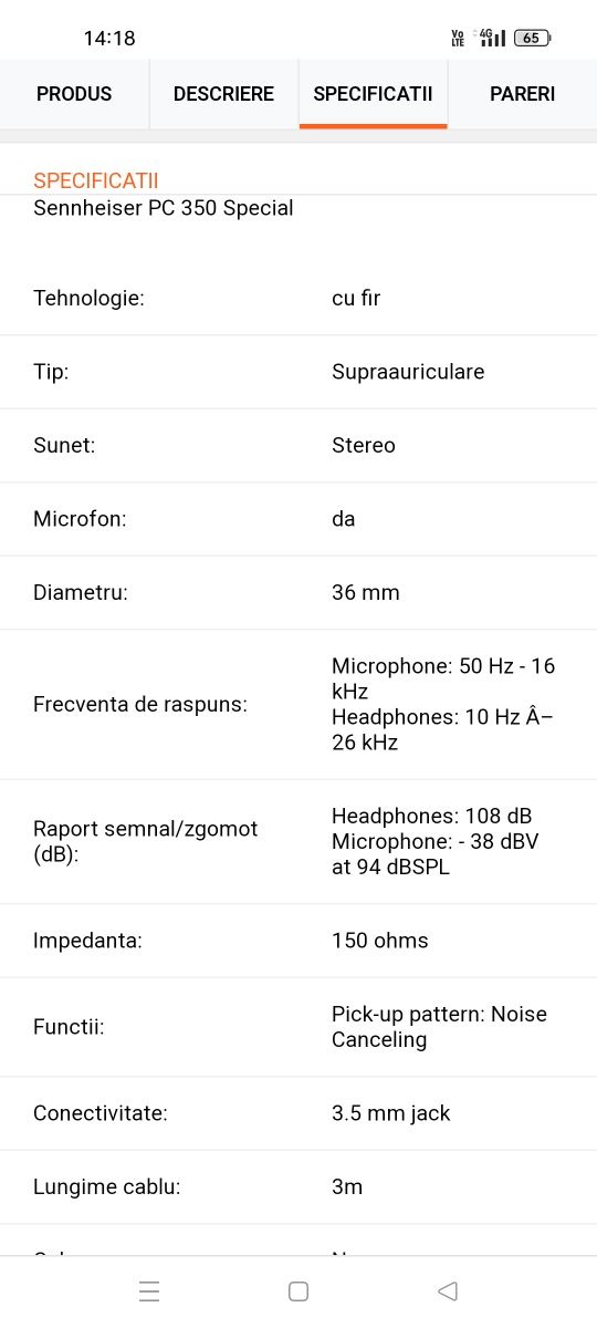 Sennheiser PC 350 căști cu microfon