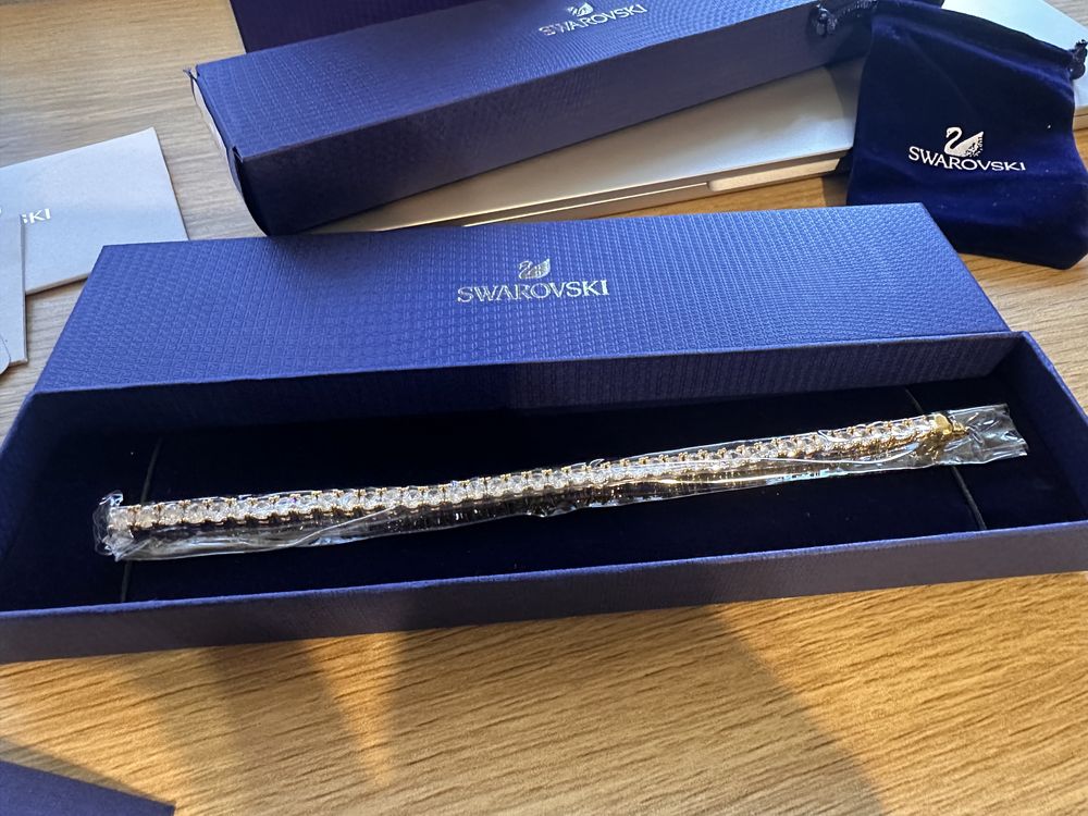Set Colier si bratara Swarovski matrix tennis gold