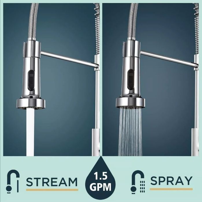 Черен и Сребрист смесител за кухня