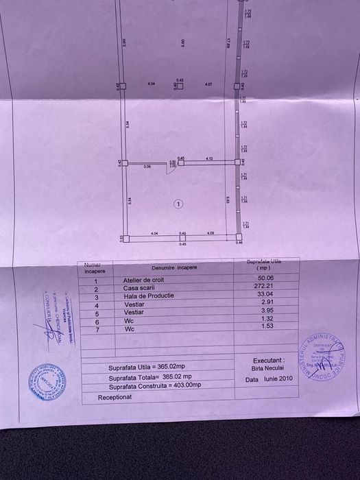 Închiriere/vânzare spațiu comercial/hală de producție 620 mp Focșani