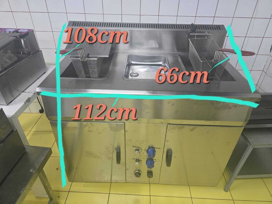 Friteuza pe gaz 2 cuve 25L