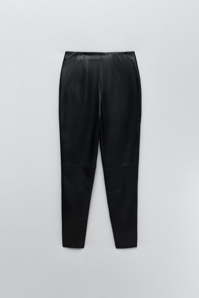 Colanti Pantaloni piele ecologica Zara negri elastici comozi leather