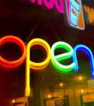 Afis neon led, open, deschis, reclama luminoasa