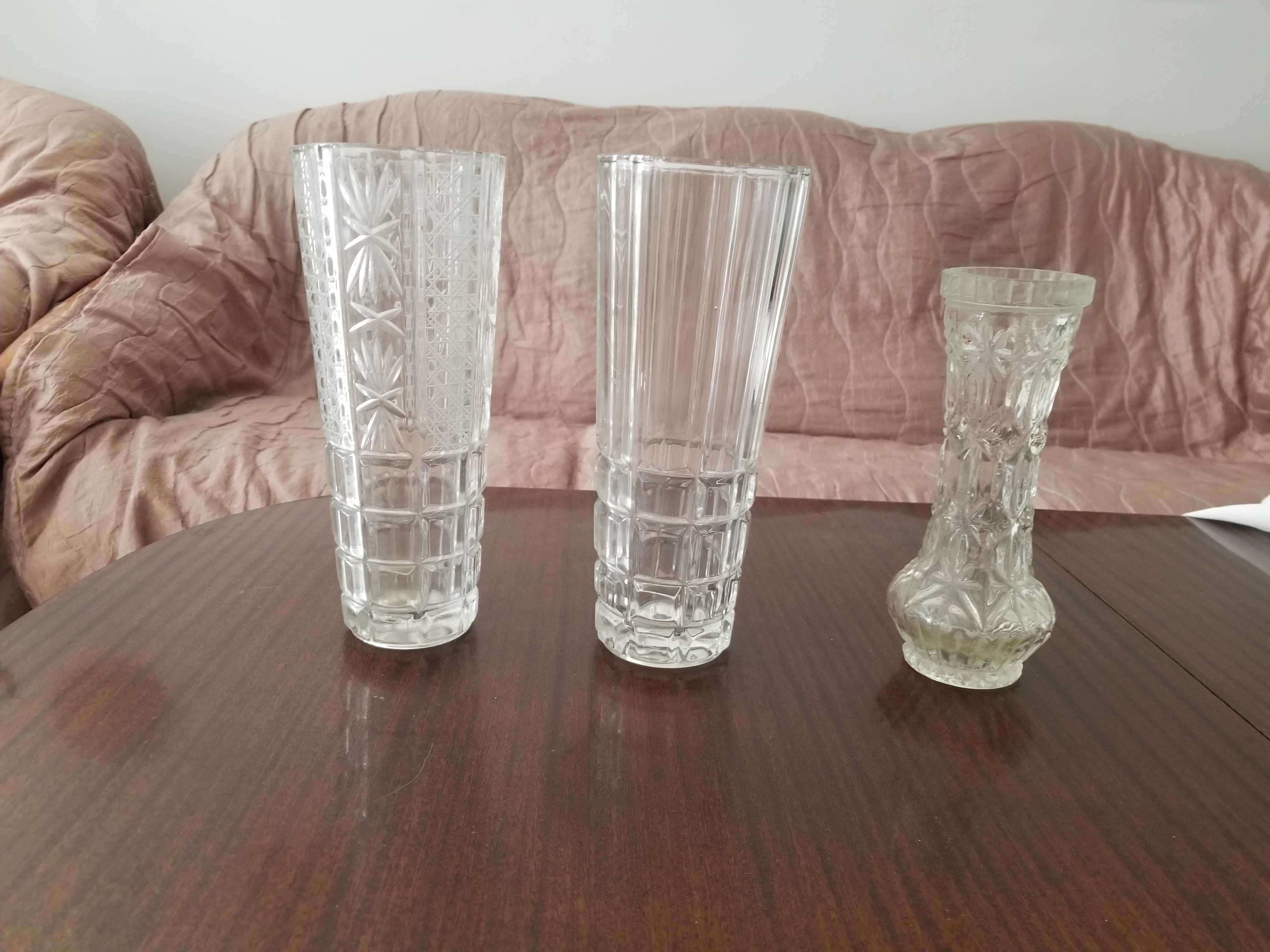 3 стъклени масивни кристални вази
