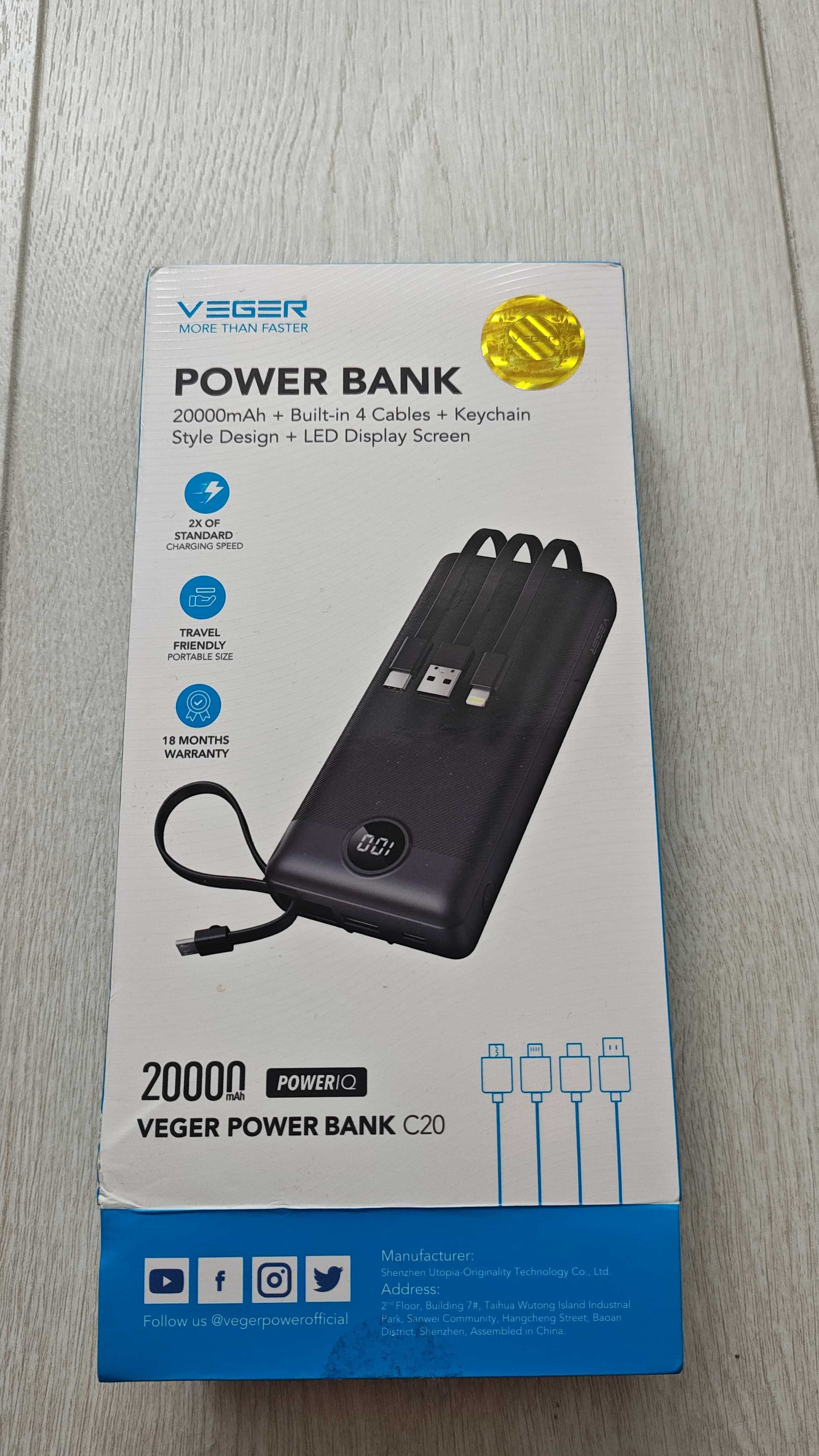 Vand Power bank VEGER C20