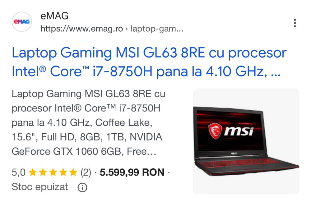 Laptop Gaming MSI.