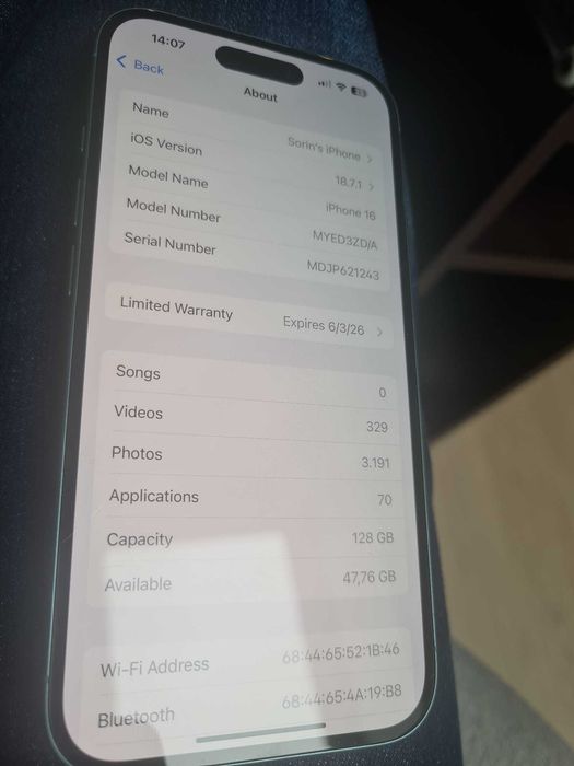 iPhone 16 Teal in garantie