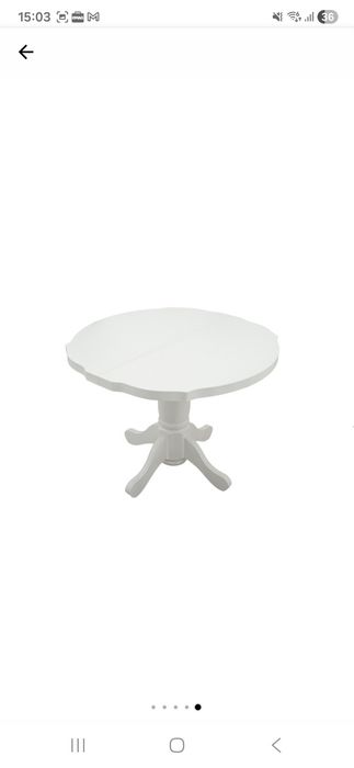 Vând Masa extensibila 100x135 cm, culoare alb, lemn masiv, blat MDF