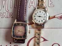 2 ceasuri vintage de damă, SLAVA, made in URSS, placate cu aur