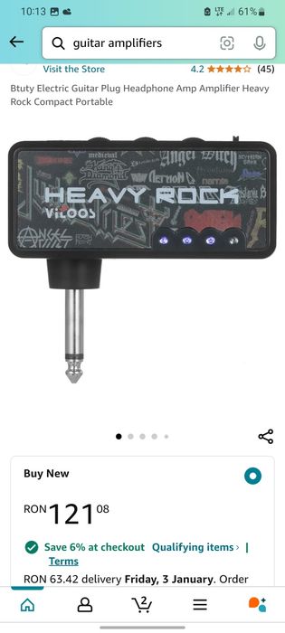 Btuty Electric Guitar Plug Headphone Amp Amplifier Heavy Rock Compact
