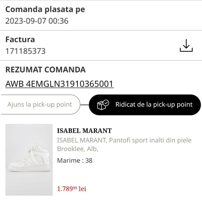 Tenesi dama/adidasi/pantofi sport înalți ISABEL MARANT, piele, nr 38