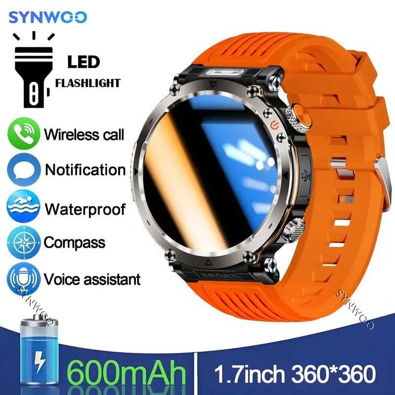Мъжки Водоустойчив Смарт Часовник GT5 Фенерче 600mAh, 4.32см Голям HD