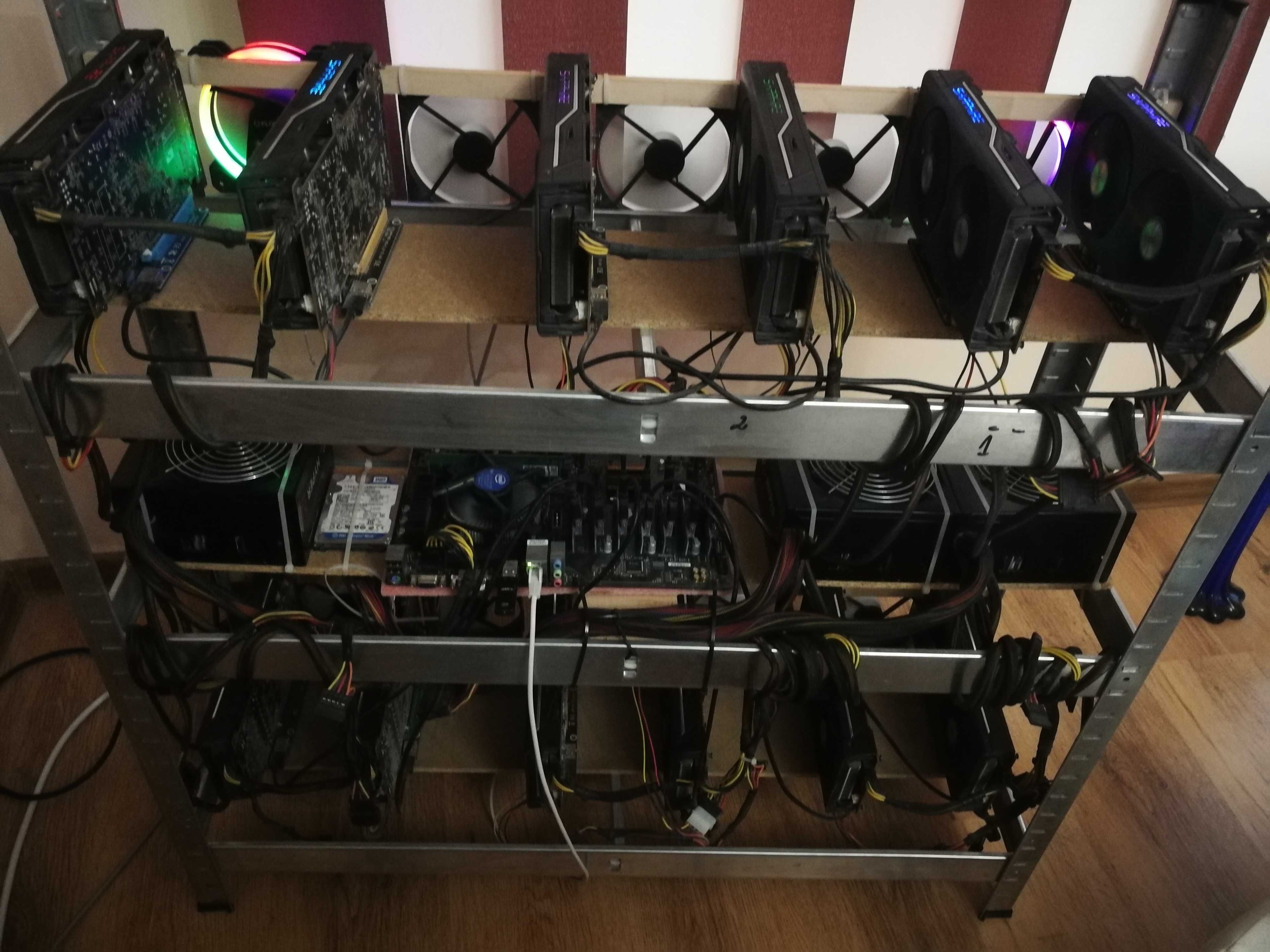 3броя Mining Rig 558 Mh/s Sapphire Nitro rx480 8 GB цели или на части