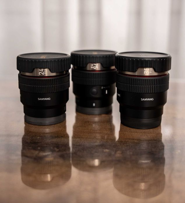 Set 3 obiective Samyang V-AF Sony E-Mount – Cine Prime cu autofocus