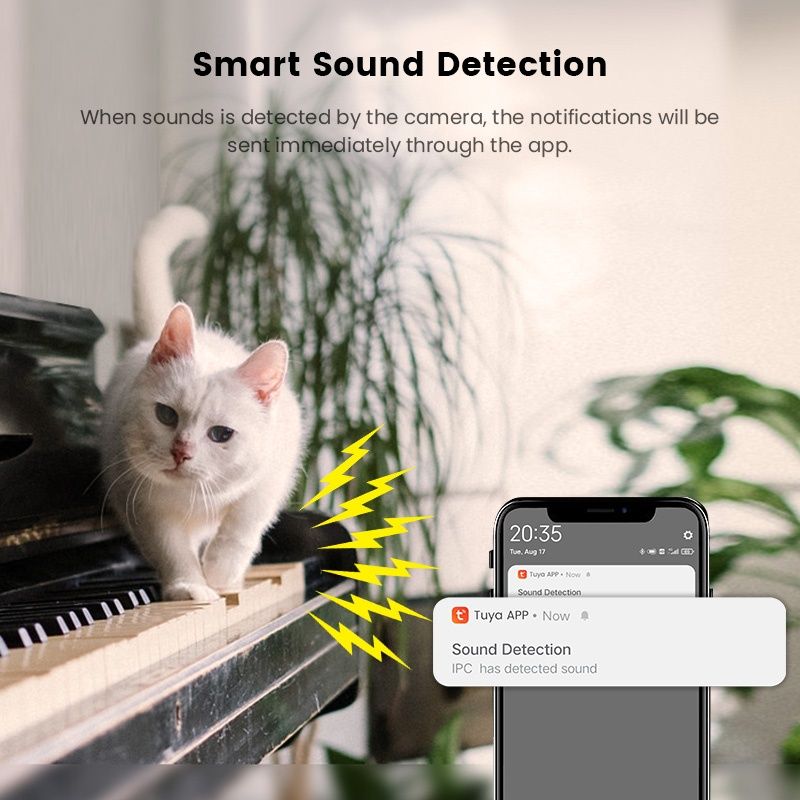 Tuya Smart 5MP WiFi IP PTZ 360° камера с бутон за интерком