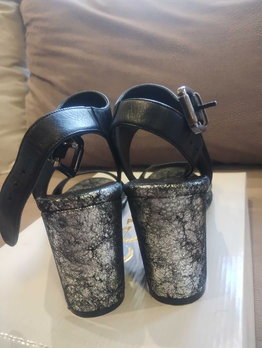 Промо!Дамски елегантни сандали , естествена кожа с висок ток. N40