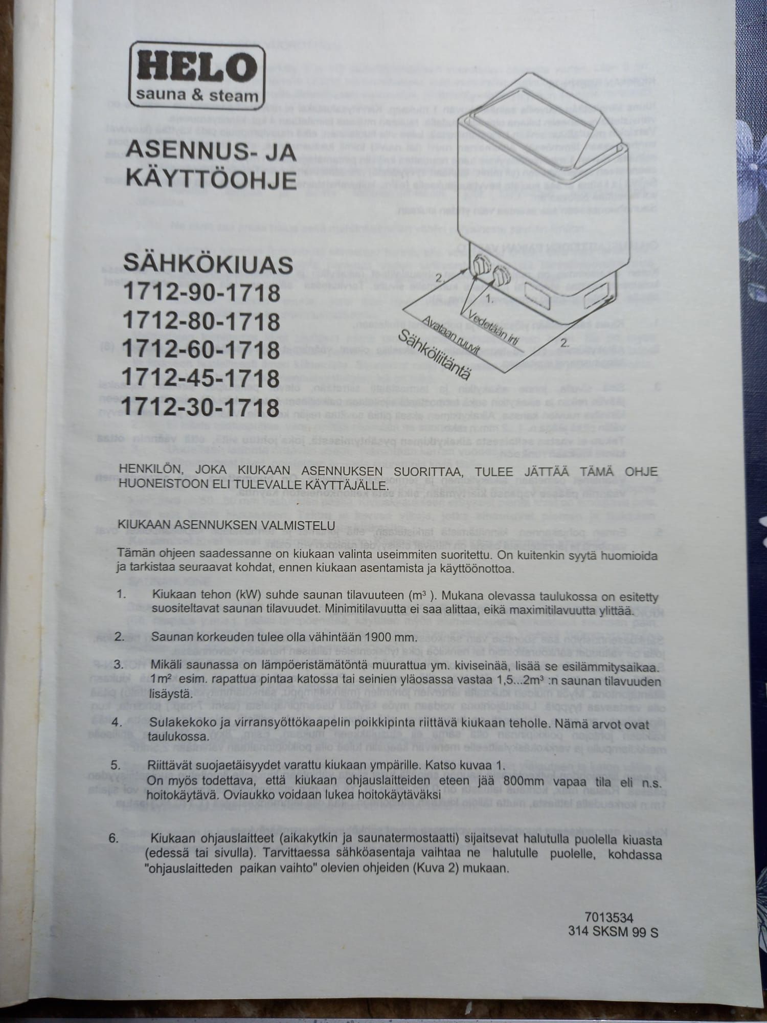 Sobă cu rocă vulcanică pentru saună uscată sau umedă .