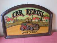 Стара, релефна 
картина Car Rental