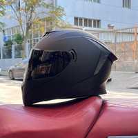 Мото шлем новый черный матовый