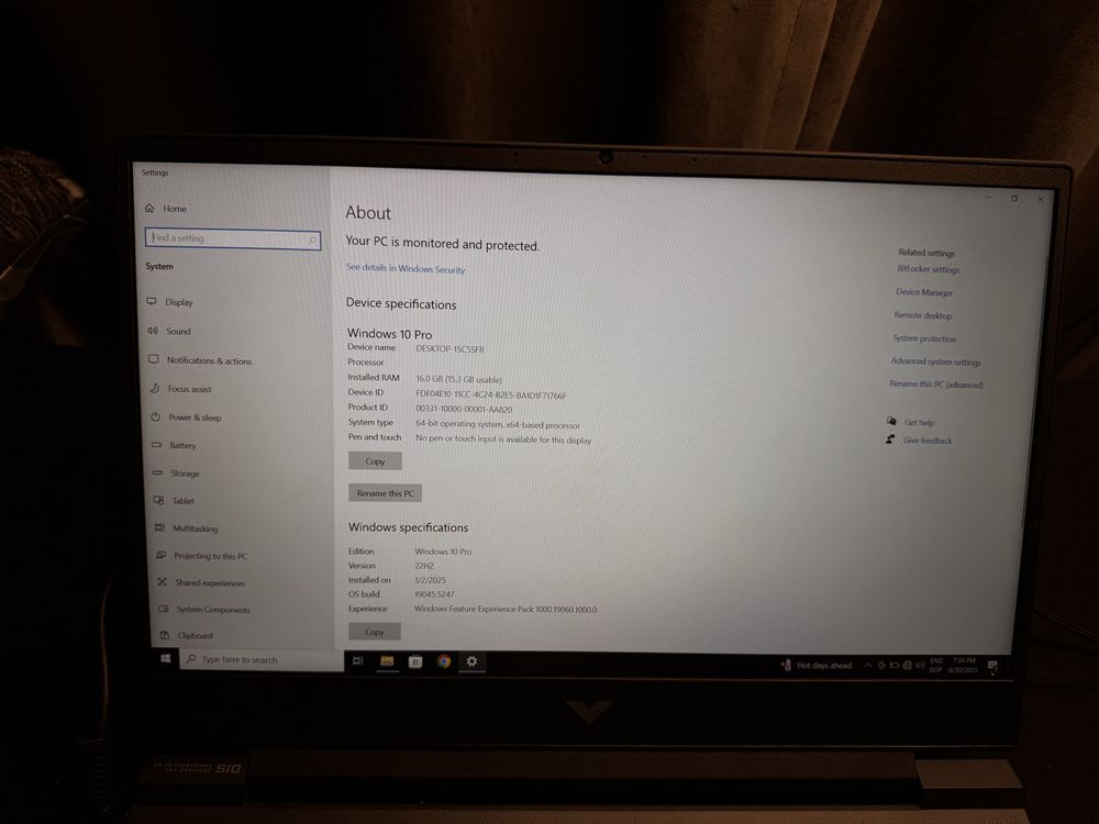 Laptop Gaming HP Victus 15 - Ryzen 5 / RTX 3050 Ti